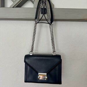 MICHAEL KORS Whitney Leather Shoulder Bag Push Lock Crossbody Purse